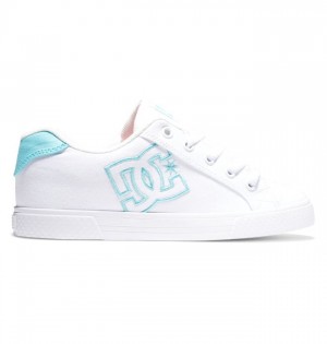 DC Chelsea Sneakers Dam Vita Blå | NFBO-93857