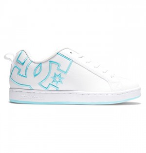 DC Court Graffik Sneakers Dam Vita Vita Blå | JAKU-03728