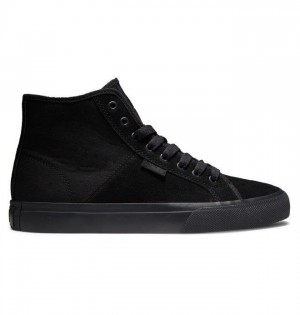 DC Manual High Top Suede Sneakers Herr Svarta Svarta Svarta | XSFJ-80923