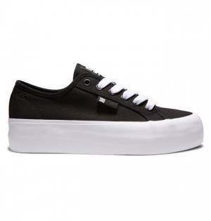 DC Manual Platform Sneakers Dam Svarta Vita | ZHFN-90287