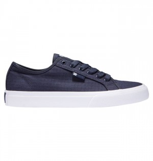 DC Manual SE Canvas Sneakers Herr Marinblå Vita | YOFN-60541