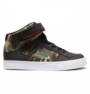 DC Pure High Elastic Lace High-Top Pure Barn Svarta Camo | NCGB-92613