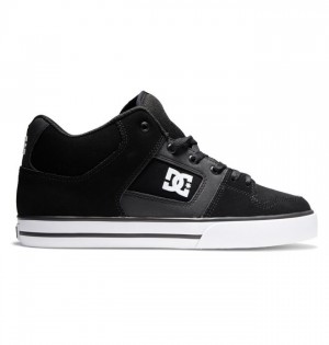 DC Pure MID Mid-Top Sneakers Herr Svarta Vita | VCZE-18460