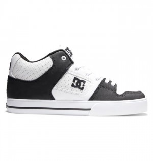 DC Pure MID Mid-Top Sneakers Herr Vita Svarta Vita | SAYZ-30798