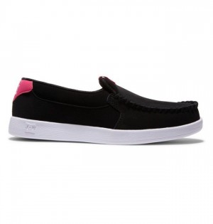 DC Villain Slip On Sneakers Dam Svarta Rosa | NTCR-23518