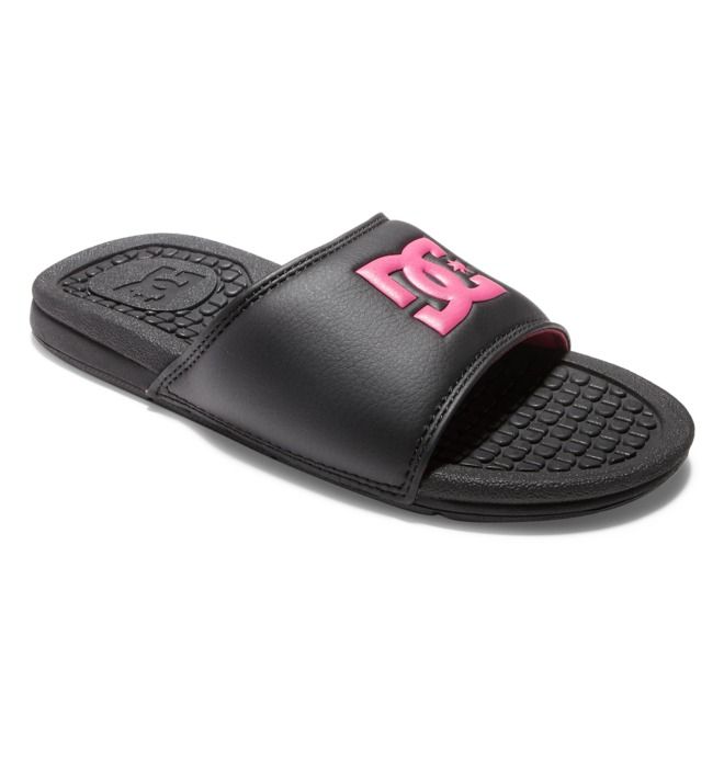 DC Bolsa Sandals Badtofflor Dam Svarta Svarta Rosa | IBKS-31472