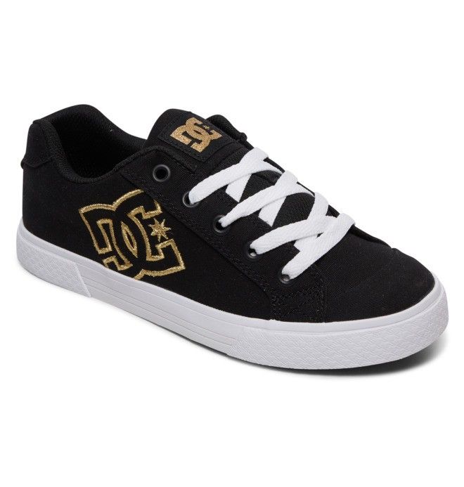 DC Chelsea Canvas Sneakers Dam Svarta Guld | YUHN-64709