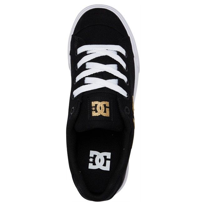 DC Chelsea Canvas Sneakers Dam Svarta Guld | YUHN-64709