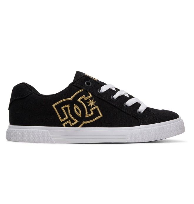 DC Chelsea Canvas Sneakers Dam Svarta Guld | YUHN-64709