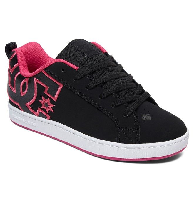 DC Court Graffik Sneakers Dam Svarta Rosa | IXKM-67912