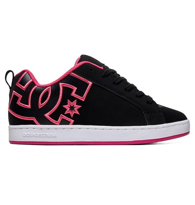 DC Court Graffik Sneakers Dam Svarta Rosa | IXKM-67912