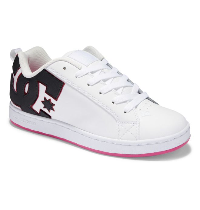 DC Court Graffik Sneakers Dam Svarta Vita Rosa | XGIL-41738