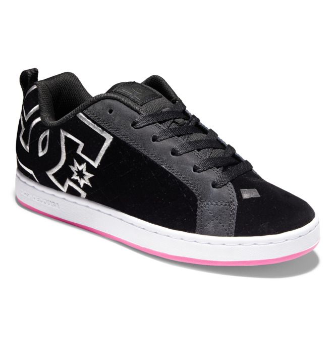 DC Court Graffik Sneakers Dam Vita Svarta Rosa | FASQ-07581