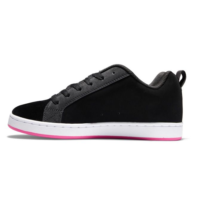 DC Court Graffik Sneakers Dam Vita Svarta Rosa | FASQ-07581