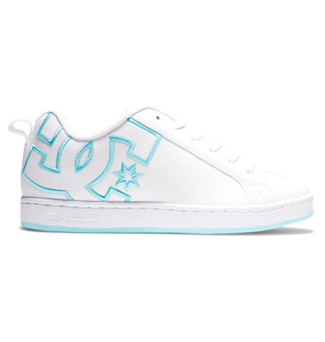 DC Court Graffik Sneakers Dam Vita Vita Blå | JAKU-03728