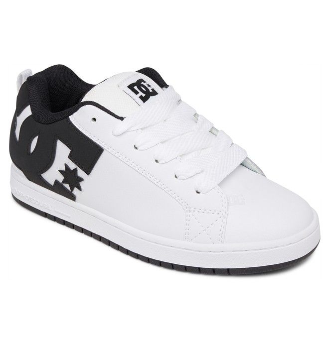 DC Court Graffik Sneakers Herr Vita Svarta Svarta | GNAK-62705