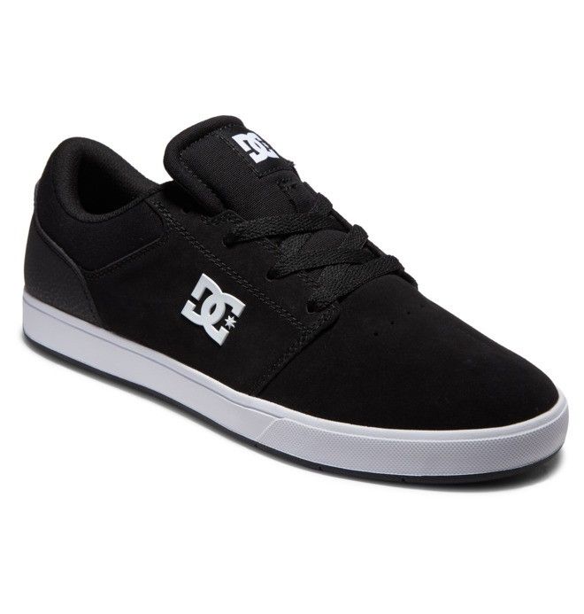 DC Crisis 2 Suede Skateskor Herr Svarta Vita | UQMI-70518