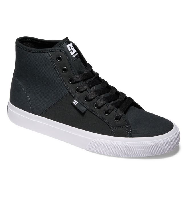 DC Manual HI Canvas High-Top RIPSTOP Sneakers Herr Svarta | LWHB-79846