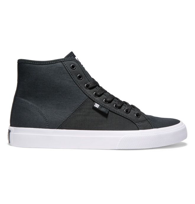 DC Manual HI Canvas High-Top RIPSTOP Sneakers Herr Svarta | LWHB-79846