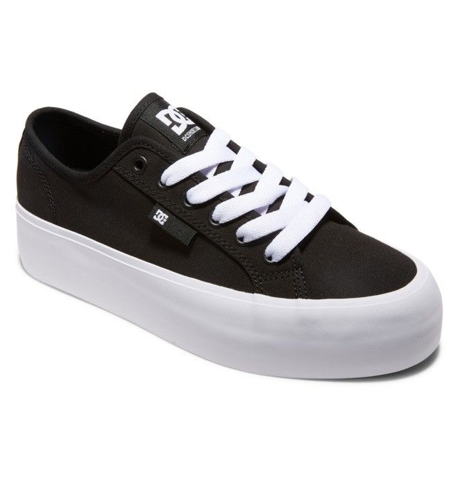 DC Manual Platform Sneakers Dam Svarta Vita | ZHFN-90287