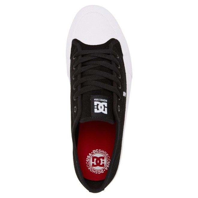 DC Manual RT S Suede Skate Sneakers Herr Svarta Vita | CMIK-21597