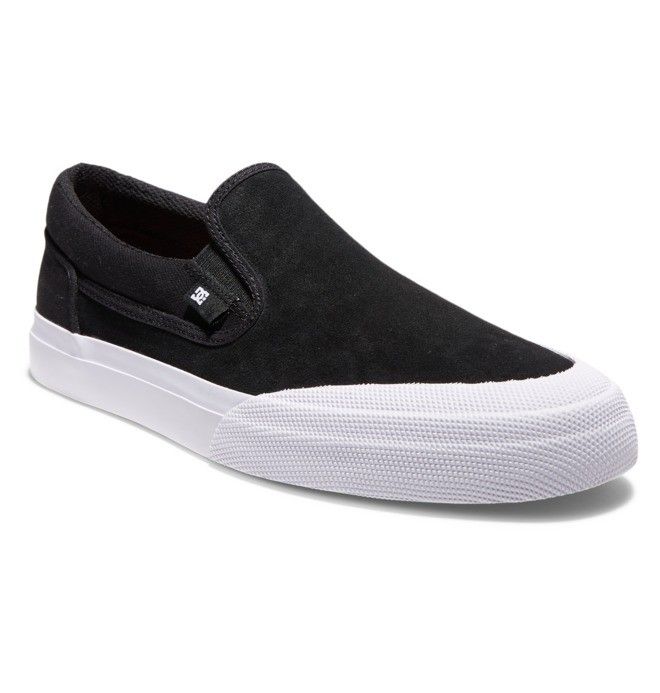 DC Manual RT Slip-On Skate Skateskor Herr Svarta Svarta Vita | WXCO-94752