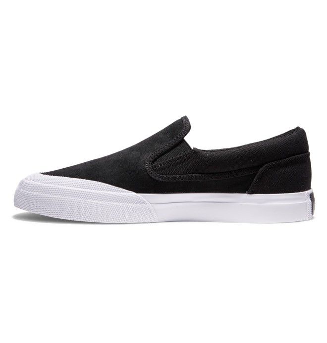 DC Manual RT Slip-On Skate Skateskor Herr Svarta Svarta Vita | WXCO-94752