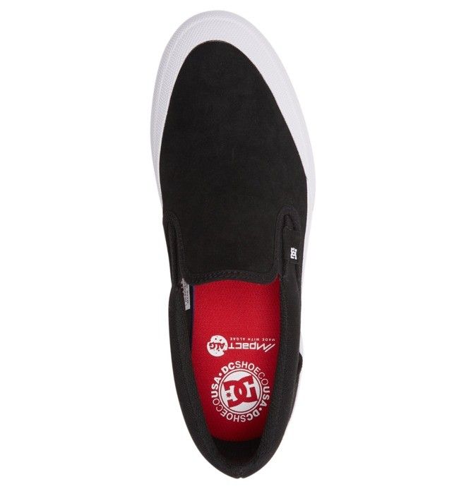 DC Manual RT Slip-On Skate Skateskor Herr Svarta Svarta Vita | WXCO-94752