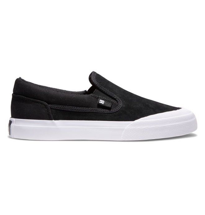 DC Manual RT Slip-On Skate Skateskor Herr Svarta Svarta Vita | WXCO-94752