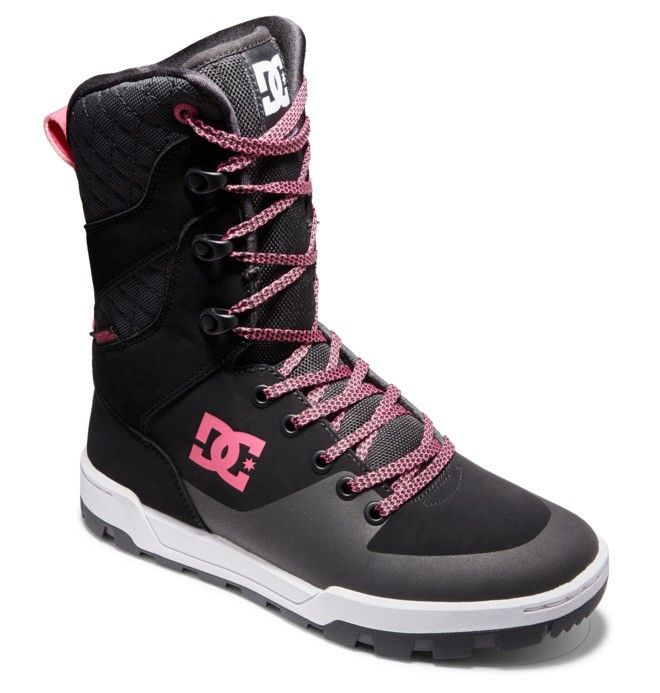 DC Nadene High Leg Winter Boots Vinterkängor Dam Svarta Vita Rosa | DJHG-73580