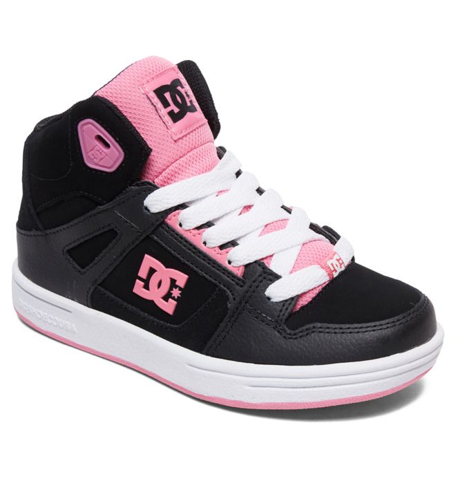 DC Pure High-Top Pure Barn Svarta Rosa | MJZB-57903