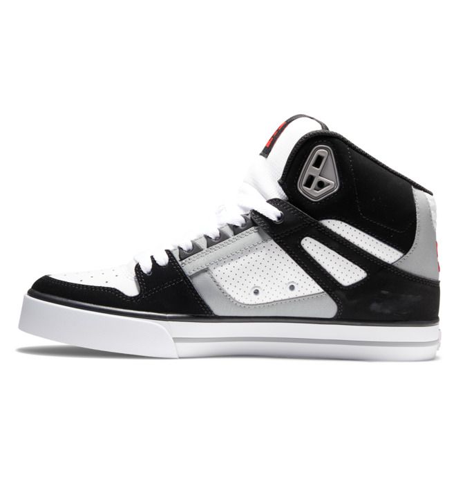 DC Pure High-Top Sneakers Herr Svarta Vita Röda | VEUA-29457