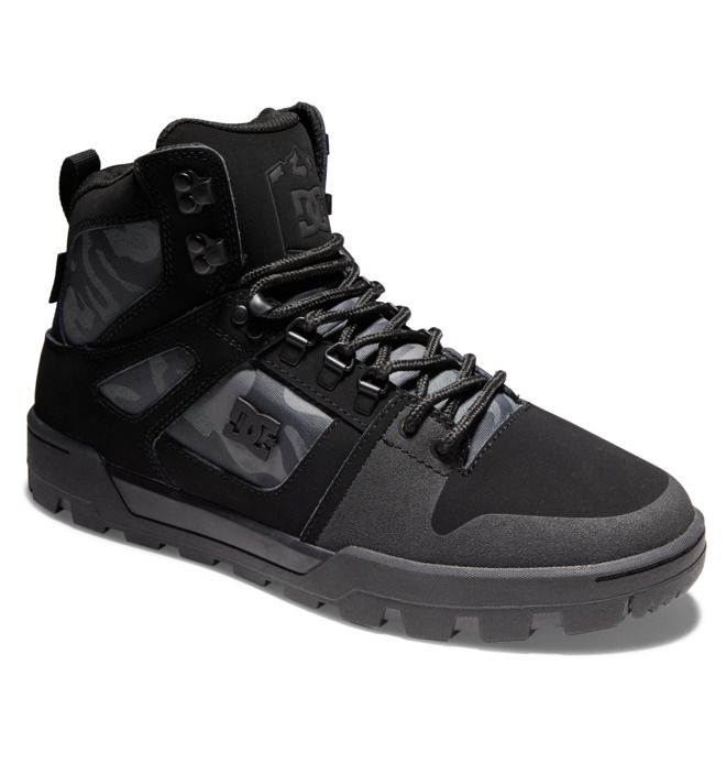 DC Pure High-Top Water-Resistant Winter Boots Vinterkängor Herr Svarta Grå | YKJN-01824