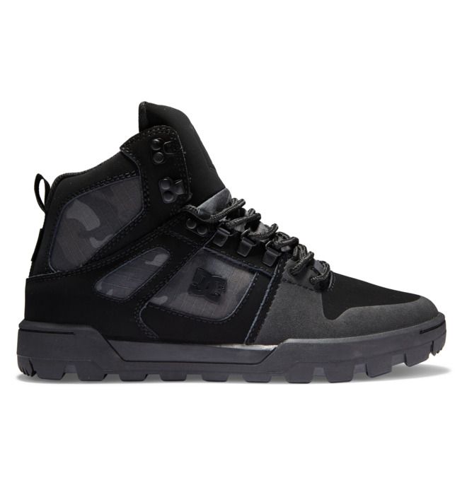 DC Pure High-Top Water-Resistant Winter Boots Vinterkängor Herr Svarta Grå | YKJN-01824