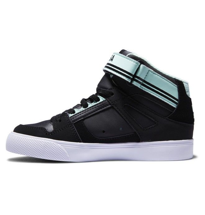 DC Pure High Elastic Lace High-Top Pure Barn Svarta Gröna | YHLR-02475