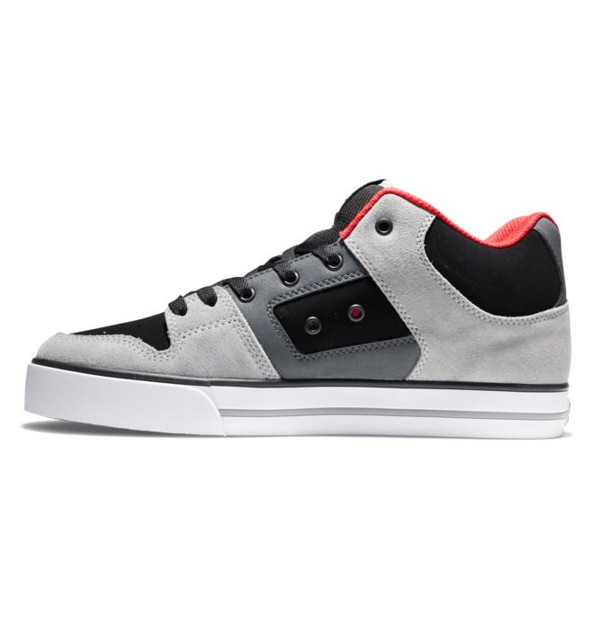 DC Pure MID Mid-Top Sneakers Herr Svarta Grå Röda | YGJX-13065