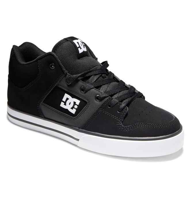 DC Pure MID Mid-Top Sneakers Herr Svarta Vita | VCZE-18460