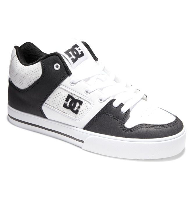 DC Pure MID Mid-Top Sneakers Herr Vita Svarta Vita | SAYZ-30798