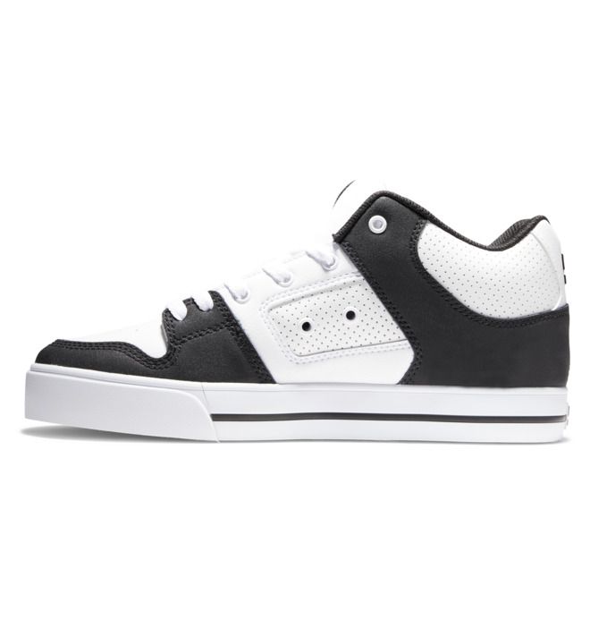 DC Pure MID Mid-Top Sneakers Herr Vita Svarta Vita | SAYZ-30798