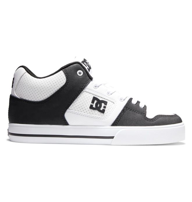 DC Pure MID Mid-Top Sneakers Herr Vita Svarta Vita | SAYZ-30798